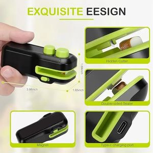 Mini Sellador de Bolsas - Sellador de Bolsas de Plástico con Cortador e Imán, Máquina de Sellado Portátil para Reutilizar Bolsas de Plástico - Product Image 5