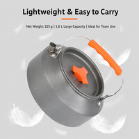 Bouilloire à thé en alliage d'aluminium pour le camping en plein air, pliable, légère, 1,6 L, compatible avec les réchauds à gaz, cafetière, sac de transport, anodisé