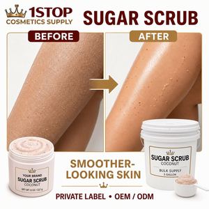<span class=keywords><strong>Gommage</strong></span> Corporel au Sucre Rose pour les Pieds et le <span class=keywords><strong>Corps</strong></span>, Crème Exfoliante Végétalienne Éclaircissante pour le Visage et le <span class=keywords><strong>Corps</strong></span>, Prêt à l'Étiquetage - Product Image 1