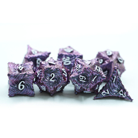 Yushun 2024 métal D & D dés ensemble jeu de rôle dés donjons et Dragons violet Transition violet rôle personnalisé