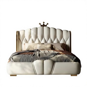 Cama Baoto Moderna de Lujo, Personalizable, Tamaño King-Size, Tapizada en Cuero Genuino, con Base de Madera de Pino Sólido y Espuma - Product Image 6