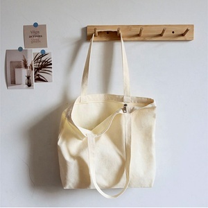 <span class=keywords><strong>Bolso</strong></span> de lona de Calicó de algodón natural simple respetuoso con el medio ambiente personalizado con cremallera para Mochila De estudiante - Product Image 2
