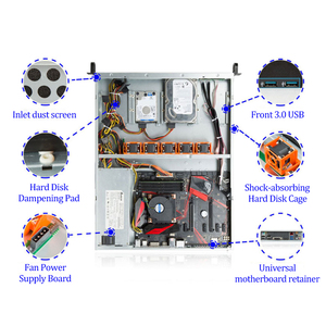 Châssis de serveur en rack 1U avec ventilateur, 4 baies de disques durs, alimentations redondantes, stock disponible pour les applications cloud et IA, montage en rack - Product Image 4