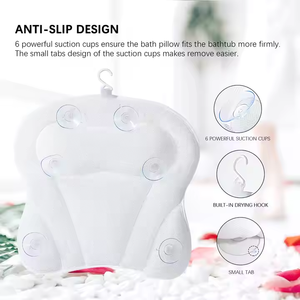 Morbido impermeabile 4D Air Mesh cuscino da bagno per la casa Spa supporto ergonomico per la schiena e il collo con 6 forti ventose - Product Image 4