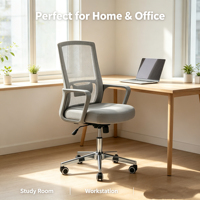 Chaise de bureau pivotante en maille moderne de haute qualité, chaise de bureau ergonomique à levage pneumatique avec accoudoirs rotatifs pour une utilisation prolongée