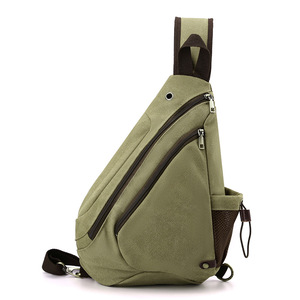 New Vintage <b>Canvas</b> <b>Bag</b> Men <b>Large</b>-capacity Waterdrop Chest <b>Bag</b> Stylish Versatile Single-shoulder Crossbody <b>Bag</b> - Product Image 4