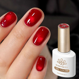 BORN PRETTY Esmalte de Uñas Magnético Rojo Ojo de Gato 10ml con Cuentas de Cristal Brillantes, Barniz UV LED Removible para Salón, Uñas Rojas Cristalinas - Product Image 3
