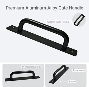 Poignée de porte coulissante de 5,8 pouces en alliage d'aluminium de qualité supérieure, robuste, noire, pour armoire et salle de bain - Product Image 1