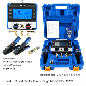 Manómetro Digital VRM2S con Abrazaderas <span class=keywords><strong>de</strong></span> Temperatura, Juego <span class=keywords><strong>de</strong></span> Manómetros Dobles para Carga <span class=keywords><strong>de</strong></span> Refrigerante <span class=keywords><strong>de</strong></span> <span class=keywords><strong>Aire</strong></span> <span class=keywords><strong>Acondicionado</strong></span> - Product Image 6