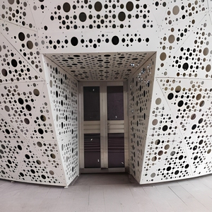 Panneau mural en métal perforé sur mesure, revêtement extérieur décoratif pour façade de bâtiment - Product Image 1