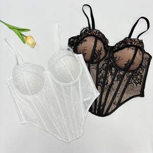 Новый корсет-топ с кружевом и эффектом утягивания, дышащий, модный, удобный, кружевной верхний слой, корсет-бюстье, корректирующее белье - Product Image 1