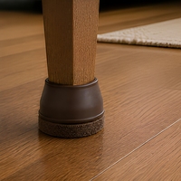 Protections de pieds de meubles en feutre de silicone marron, antidérapantes, pour chaises, canapés et tables, protège les sols des rayures