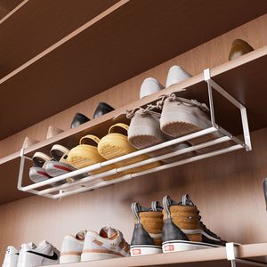 Étagère à chaussures extensible Yunyixuan, rangement sous armoire, gain de place, 2 niveaux, en acier carbone, type crochet, pour chambre et cuisine - Product Image 1