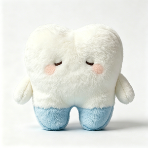 Lindo peluche de diente blanco y azul con brazos, peluche de diente para niños - Product Image 4