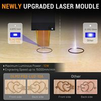 ORTUR Laser Master 2 Pro S2 LU2-10A 10000mW CNC Cutter 0.05x0.1mm Compressed Spot Laser Engraver pour le bois et le métal
