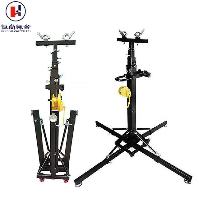 Adjustable Height Crank Stand Heavy-Duty Light Steel Square Frame Foldable Speaker Stand 250KG Load Capacity Pre-Assembled