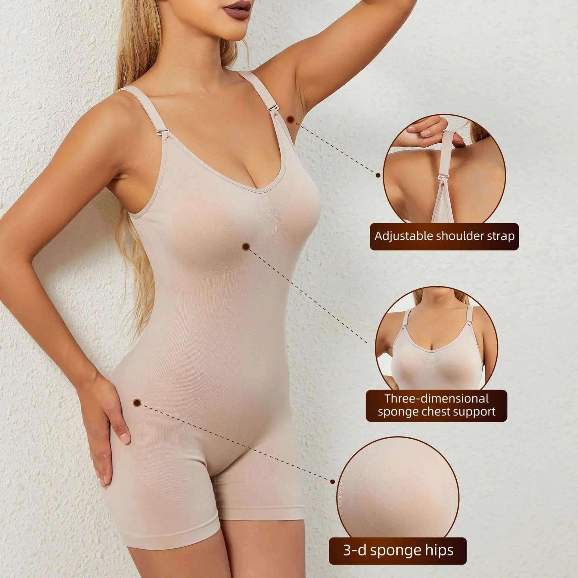 6XL Kích Thước Lớn Miếng Bọt Biển Hip Mông Nâng Lên Phụ Nữ Một Mảnh Đồ Lót Sau Sinh Shapewear Bodysuit Đầy Đủ Cơ Thể Shaper