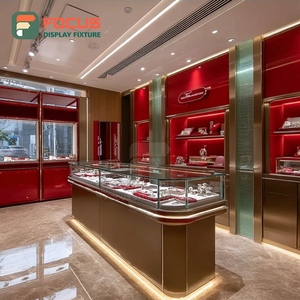 Modern Jewelry Display Case Wood <b>Frame</b> Brand Store Glass Showcase - Product Image 6