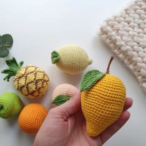 Gran oferta hilo <span class=keywords><strong>ganchillo</strong></span> <span class=keywords><strong>Mango</strong></span> encanto llavero juguete hecho a mano Amigurumi lindo Mini tejido fruta muñeca bolsa colgante accesorios regalo - Product Image 3