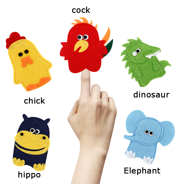 Милые фетровые пальчиковые куклы ручной работы, образовательные игрушки животных на заказ, Семейная Игра