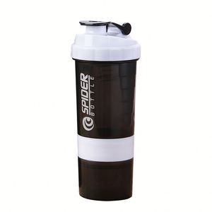 Botella coctelera de triple proteína al por mayor de fábrica con almacenamiento de polvo de píldora gimnasio 3 capas en 1 botella de proteína con logotipo personalizado - Product Image 3