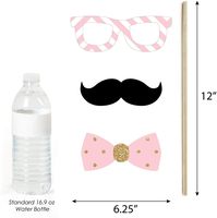 Kit d'accessoires pour photomaton de baby shower rose et or Hello Little One, 20 pièces |   Masques bulles de bulles de dialogue en papier avec bâtons de support inclus, fabriqués en Chine