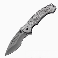 3D-geprint vouwmes met geëmbossed aluminium handvat, combo mes voor kamperen, overleven, EDC en outdoor gebruik
