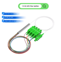 Splitter Fiber Optik PLC Seri 1xN (1:2 hingga 1:32) Konektor SC/APC & SC/UPC Splitter Fiber Singlemode untuk FTTH