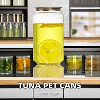 Bocaux en plastique transparents vides avec couvercle à anneau facile à ouvrir pour l'emballage de thon, aliments pour animaux, café, soda, crème et mise en conserve