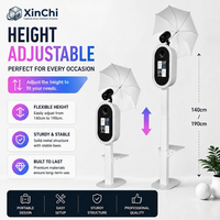 Machine de photomaton portable professionnelle 2025 pour iPad avec anneau lumineux RGB et parapluie flash de studio pour location d'événements de mariage