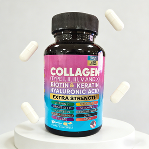 ओम कोलेजन + हाइलूरोनिक एसिड कैप्सूल 800 मिलीग्राम अतिरिक्त शक्ति-त्वचा सौंदर्य, पोषण पूरक पूरक - Product Image 1