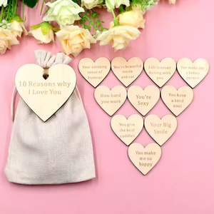 10 lý do tại sao bạn là Bestie của tôi món quà bằng gỗ đay túi với trái tim túi ôm tim thẻ tường treo trang trí cho bạn bè - Product Image 5