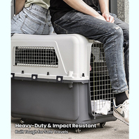 Cage de transport pour animaux de compagnie approuvée par les compagnies aériennes, norme IATA, en plastique, avec porte métallique, boîte de voyage sécurisée, vente en gros