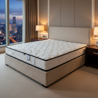Matelas hybride contemporain standard Queen Size, fermeté moyenne, épaisseur 20 cm, tissu polyester, mousse à mémoire de forme douce et confortable