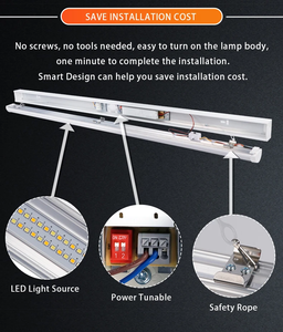 ไฟ LED แบบแท่ง รุ่นใหม่ ขนาด 5 ฟุต 1500 มม. 38 55 วัตต์ 5000K แสงเดย์ไลท์ IP20 ตัวเรือนอะลูมิเนียมอัลลอยด์ ติดตั้งแบบฝังบนพื้นผิว สำหรับสำนักงาน รับประกัน 5 ปี - Product Image 5