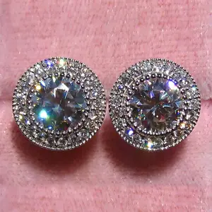 Fashion Fine Jewelry CZ stone stud orecchini a bottone set per gioielli da donna orecchini con diamanti pieni di zirconi rotondi Super lucidi femminili