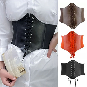 Corsé de moda, cinturones anchos de piel sintética, cinturón moldeador de Cuerpo Adelgazante para mujer, cintura alta ajustada elástica para uso diario - Product Image 4