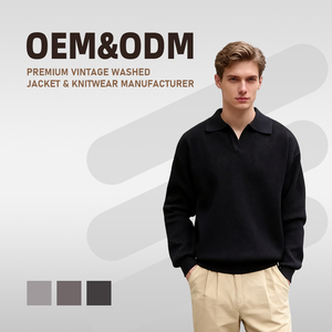 Maglione Pullover da <span class=keywords><strong>Uomo</strong></span> Personalizzato Stile Retrò Autunnale in Cotone e Poliestere con <span class=keywords><strong>Scollo</strong></span> a <span class=keywords><strong>V</strong></span> a Maniche Lunghe Antipiega - Product Image 1