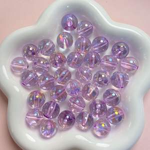 Perles en plastique acrylique Lucite en gros 16 mm Placage UV Rond mignon Emballage en sac OPP pour la fabrication de bijoux - Product Image 4