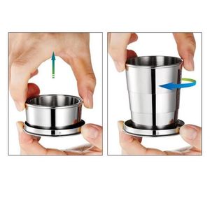 Vaso Plegable de Acero Inoxidable para Viajes, Senderismo y Picnic, Taza Expandible para Agua con Anillo para Llaves - Product Image 4
