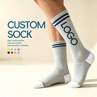 Chaussettes de sport classiques en coton peigné, personnalisables avec logo, conception gratuite, solution d'emballage et de marquage, vente en gros