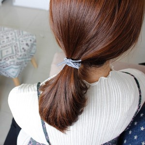 Korean and Japanese style color-<b>blocked</b> braided hair tie with thickened leather, Korean hair rope, hair accessory, hair - Product Image 2