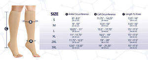 핫세일 남녀 스포츠 의료용 압박 양말 무릎 높이 압박 정맥류 양말 DVT 비행용 - Product Image 6