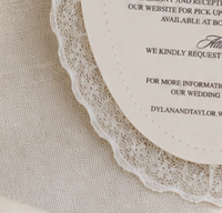 Carte de menu de mariage ovale vintage en dentelle, texte personnalisé, impression cygne, insert d'invitation de mariage de luxe, papeterie