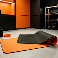 Tapis de yoga TPE personnalisé avec logo, 6 mm, bicolore, tapis d'exercice professionnel, ensemble de 5 pièces, de l'usine MJD, certifié SGS