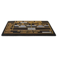 Plaque d'identification personnalisée en aluminium pour clients américains Machines métalliques anodisées Étiquette d'information 3M Étiquette auto-adhésive