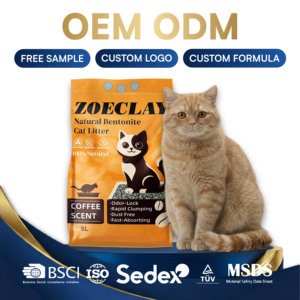Litière pour chat en <span class=keywords><strong>bentonite</strong></span> de haute qualité certifiée ISO, à forte absorption, facile à ramasser, anti-odeurs, en forme de boule, 5L 10L 20L - Product Image 1