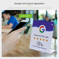 Support NFC PVC Personnalisé Google Review, Support de Menu NFC, Affichage de Table Google Review PVC NFC