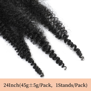 Estensione per capelli sintetici all'uncinetto <span class=keywords><strong>Marley</strong></span> Twist, ricci afro voluminosi da 24 pollici, 45g, design personalizzato, confezione personalizzata, a basso prezzo - Product Image 5