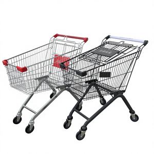 Europese stijl <span class=keywords><strong>100L</strong></span> metalen draad winkelwagentje |   Hoge kwaliteit supermarktkar voor supermarkten - Product Image 3